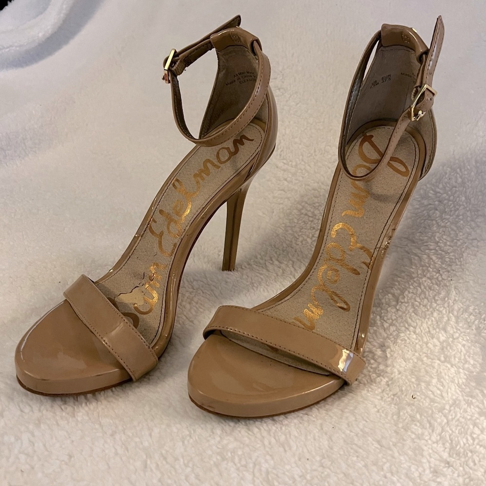 Sam Edelman Eleanor Nude Strappy Heels Size 7.5